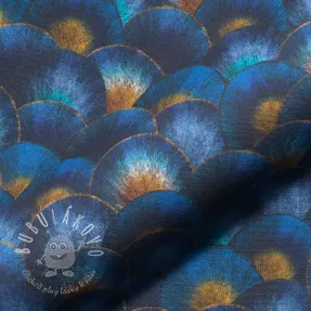 Dekoračná látka Scale Peacock Feather digital print