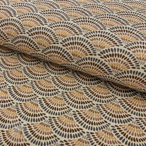 Dekoračná látka Linenlook Graphic handdrawn pattern beige