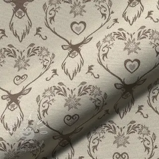 Dekoračná látka jacquard DOUBLE FACE Landhaus Deer Heart taupe