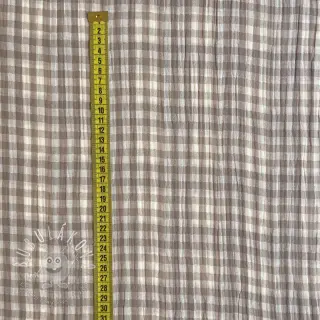 Dvojitá gázovina/mušelín Double sided CHECKS MINI sand