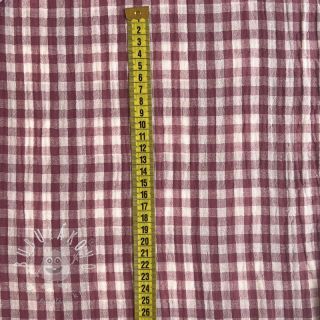 Dvojitá gázovina/mušelín Double sided CHECKS MINI rosewood