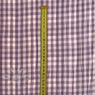 Dvojitá gázovina/mušelín Double sided CHECKS MINI grape