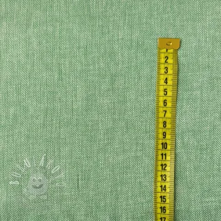 Ľan s bavlnou Fishbone green