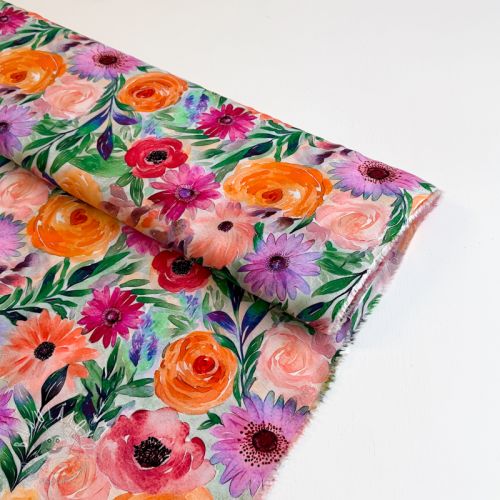 Viskóza RADIANCE Flowers Lirie digital print