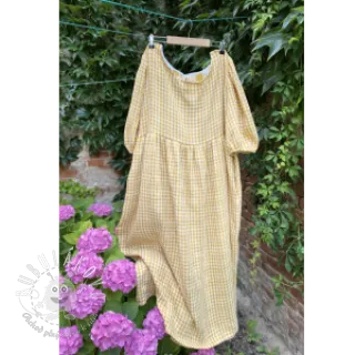 Dvojitá gázovina/mušelín Double sided CHECKS MINI ochre