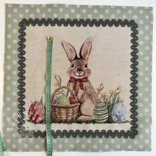Dekoračná látka GOBELIN PREMIUM Easter Bunny Eggs PANEL