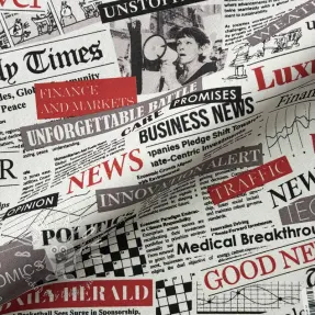 Dekoračná látka premium Newspaper Headlines