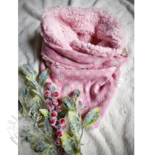 Dvojitá gázovina/mušelín JACQUARD Dots pink