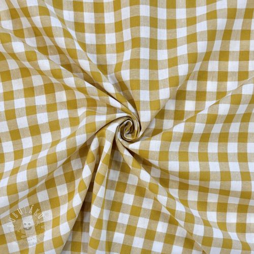 Bavlnená látka Check ochre