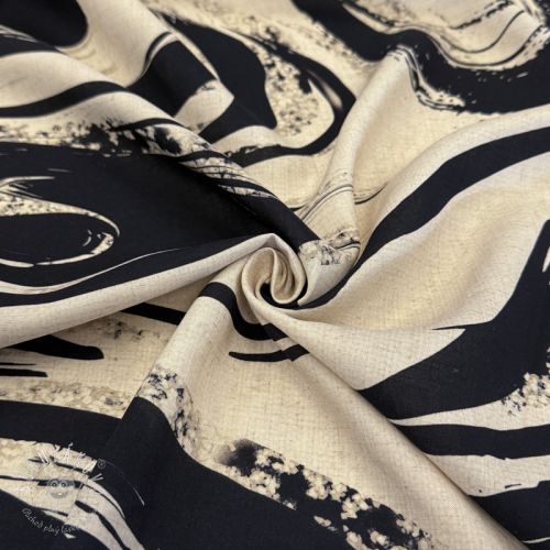 Viskóza s ľanom Swirls design B