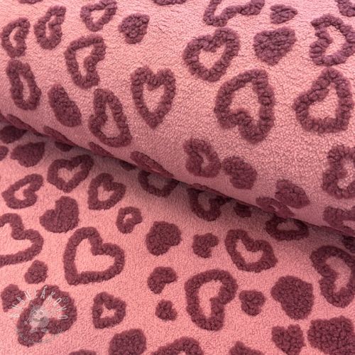 Kabátovina TEDDY Hearts old pink
