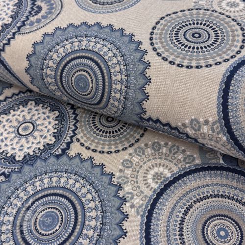 Dekoračná látka Linenlook premium Geometric mandala