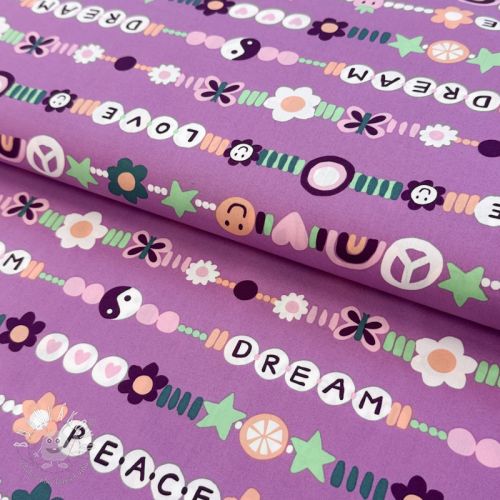 Bavlnená látka Love dream mauve