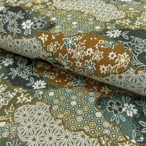 Dekoračná látka jacquard Nuage allover kaki