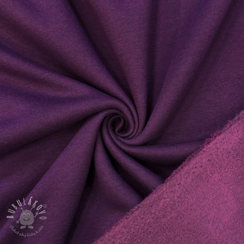 Teplákovina počesaná MELANGE bordeaux