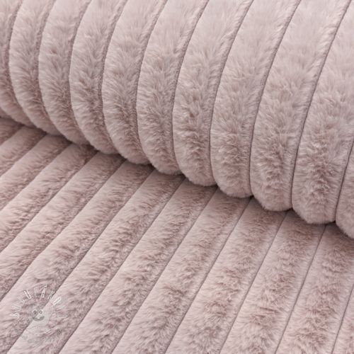 Umelá kožušina Stripes Luxe old rose