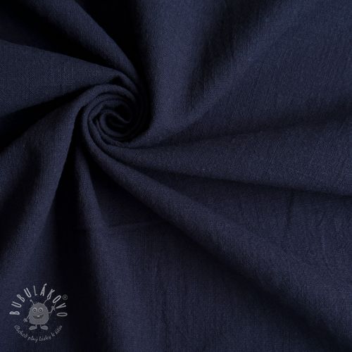 Bavlnená látka s ľanom dark blue