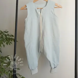 Dvojitá gázovina/mušelín baby blue ORGANIC