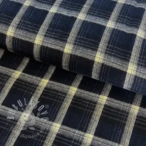 Scottish Check YARN DYED BRUSHED navy