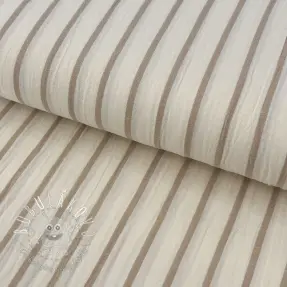 Dvojitá gázovina/mušelín YARN DYED Thin strip beige