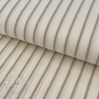 Dvojitá gázovina/mušelín YARN DYED Thin strip beige