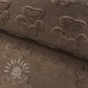 Fleece Paw prints brown