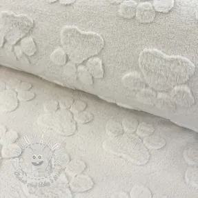 Fleece Paw prints ecru