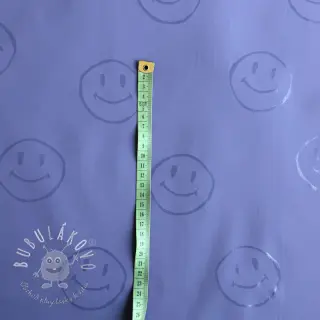 Látka na pršiplášť Happy faces purple