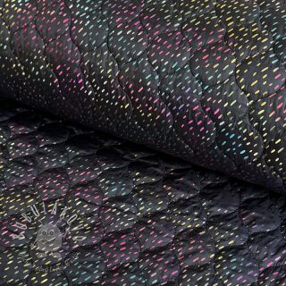 Prešívaná látka FOIL SPANGLES black multi