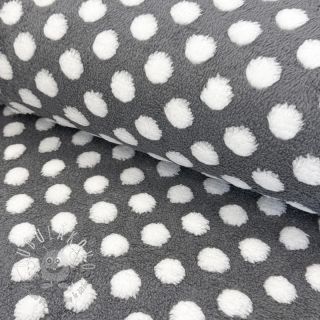 Fleece TEDDY Dots grey