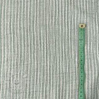Dvojitá gázovina/mušelín YARN DYED Stripes old green