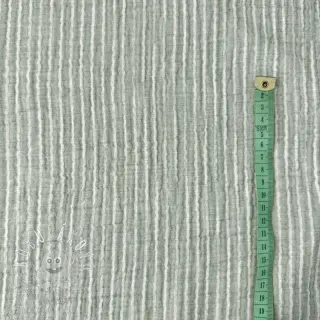 Dvojitá gázovina/mušelín YARN DYED Stripes old green