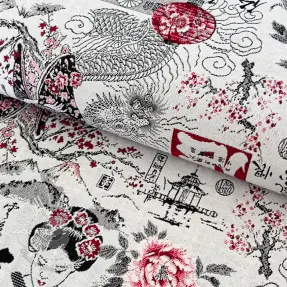 Dekoračná látka jacquard Akita blanc