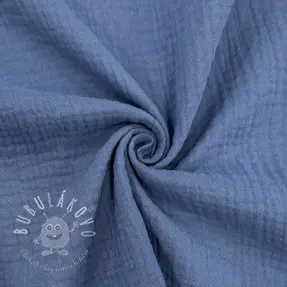 Dvojitá gázovina/mušelín midnight blue ORGANIC