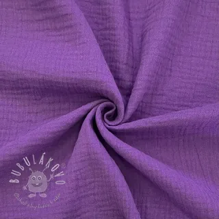 Dvojitá gázovina/mušelín violet ORGANIC