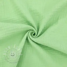 Dvojitá gázovina/mušelín light lime ORGANIC