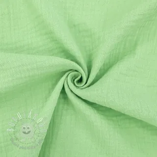 Dvojitá gázovina/mušelín light lime ORGANIC