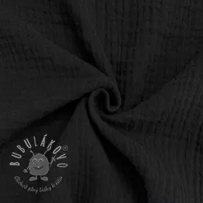 Dvojitá gázovina/mušelín black ORGANIC