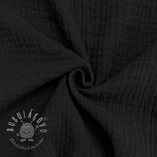Dvojitá gázovina/mušelín black ORGANIC
