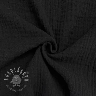 Dvojitá gázovina/mušelín black ORGANIC