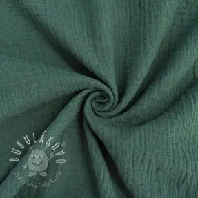 Dvojitá gázovina/mušelín old green ORGANIC
