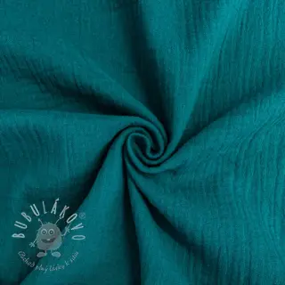 Dvojitá gázovina/mušelín petrol ORGANIC