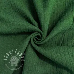 Dvojitá gázovina/mušelín dark green ORGANIC