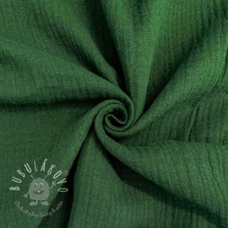 Dvojitá gázovina/mušelín dark green ORGANIC