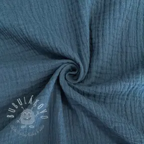Dvojitá gázovina/mušelín indigo ORGANIC