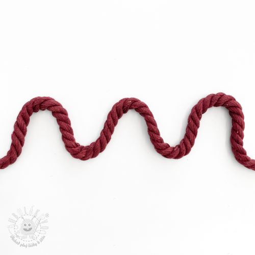 Bavlnená šnúra točená 8 mm bordeaux