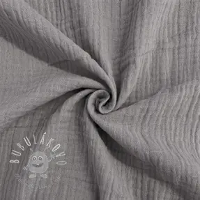 Dvojitá gázovina/mušelín grey ORGANIC