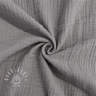Dvojitá gázovina/mušelín grey ORGANIC