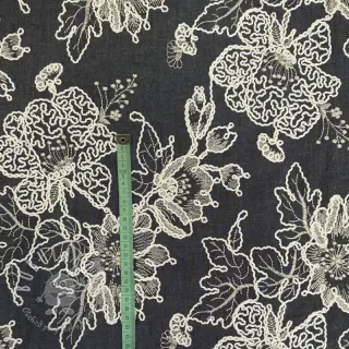 Bavlnená látka JEANS EMBROIDERY Bouquet black