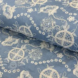 Bavlnená látka JEANS Embroidery Buttercup